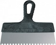 Шпатель фасадный зубчатый нержавеющая сталь, пластиковая ручка 200мм/6мм ПОЛИТЕХ