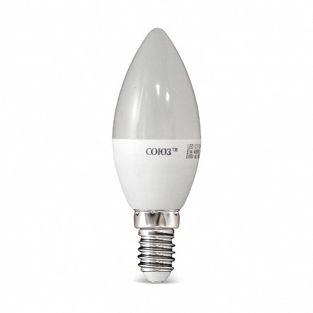 Лампа светодиодная LED E14, свеча, 10Вт, 230В, 3000К, теп. белый свет