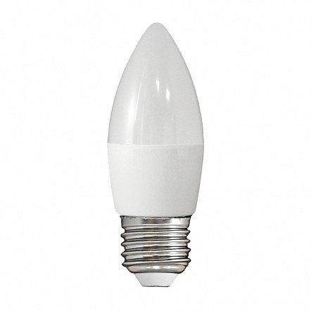 Лампа светодиодная LED Е27, свеча, 6Вт, 230В, 4000К, хол. белый свет